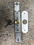 Замок ригельний з пластиною RAL9016 до захисних ролет, Білий., фото 3