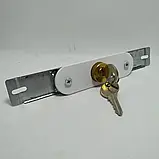 Замок ригельний з пластиною RAL9016 до захисних ролет, Білий., фото 4