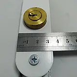 Замок ригельний з пластиною RAL9016 до захисних ролет, Білий., фото 9