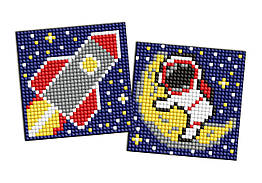 Алмазна мозаїка на стікері Професії. Космонавт, набір із 2 сюжетів, 9 х 9 см