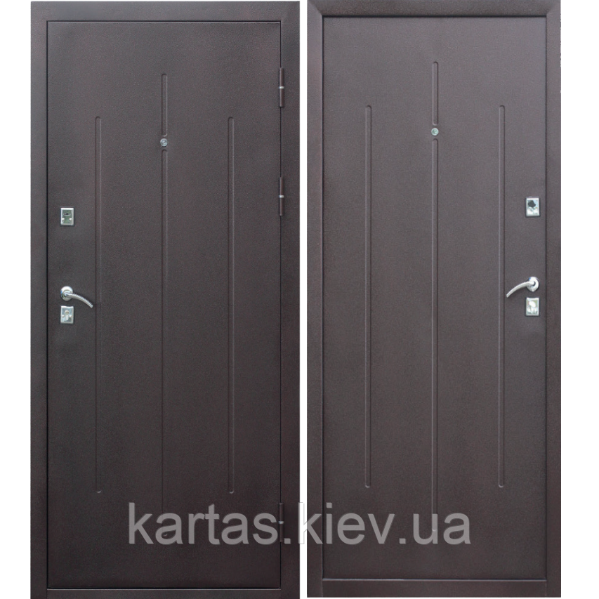 Вхідні двері Стройгост 7-2 метал/метал 3 петлі мінвата7900, фото 1