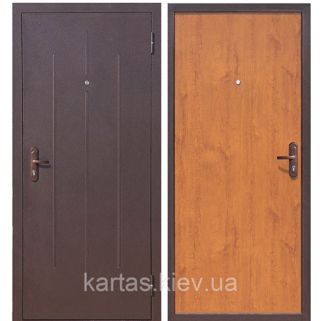 Вхідні двері СтройГост 5-1 Метал/ХДФ Золотистий дуб, фото 1