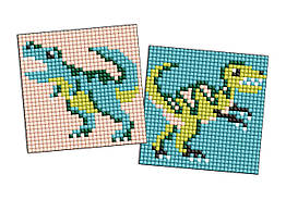 Алмазна мозаїка на стікері Юрський період, набір із 2 сюжетів, 9 х 9 см