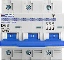 Автоматичний вимикач УКРЕМ ВА-2003 3р 63А АСКО