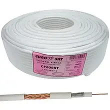 RG-6 (CF609ST) EUROSAT, Коаксіальний кабель, CCS, 96%, білий, 100м
