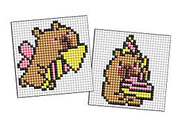 Алмазна мозаїка на стікері Капібара, набір із 2 сюжетів, 9 х 9 см