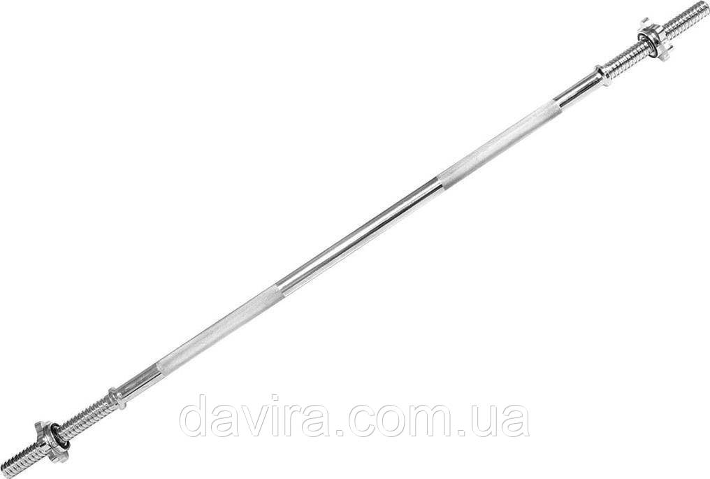 Гриф для гантелей хромований 120 см + зірчаста Physionics, фото 1