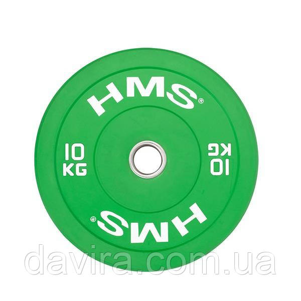Диск олімпійський HMS CBR10 10 кг, зелений, фото 1