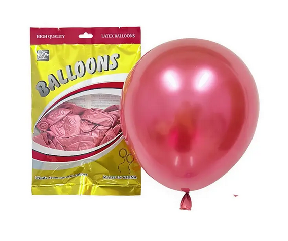Повітряна кулька хром "Малиновий", 10" (25 см), 50 шт., фото 1