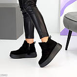 Жіночі зимові черевики натуральні, хайтопи на високій підошві, зимові жіночі черевики на високій підошві, фото 4