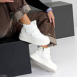 Жіночі зимові черевики натуральні, хайтопи на високій підошві, зимові жіночі черевики на високій підошві, фото 8