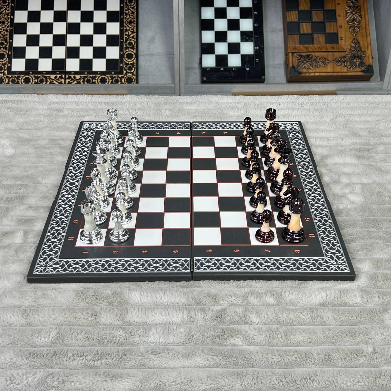 Шахи з каменю 47×24×2см вишуканий подарунок, фото 1