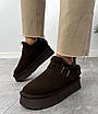 Сноуботси жіночі замшеві із застібкою коричневі (UG10-2), фото 4