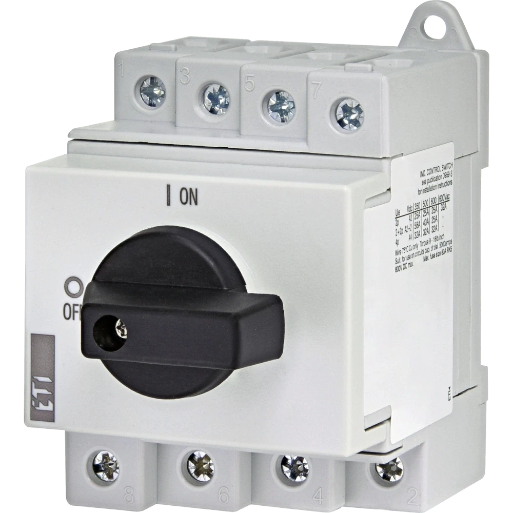 ETI LS32 SMA A4 4р "1-0" 32A 1000V DC Роз'єднувач запобіжників PV, фото 1