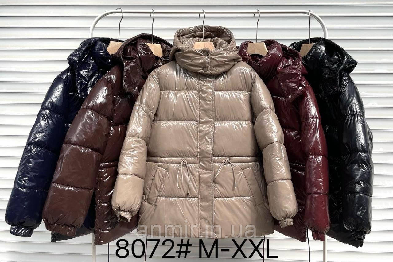 Куртка жіноча зимова з капюшоном пояс на затяжках норма 44-50, колір уточнюйте під час замовлення