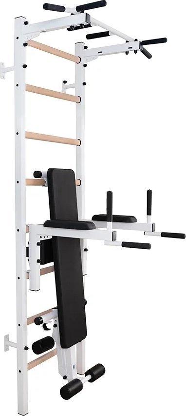 Лава BenchK Гімнастична драбина + металева штанга + бруси + біла лава BenchK, фото 1