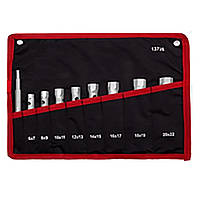 Набір ключів трубчастих та вороток посилений 9 шт. Сталь 70263