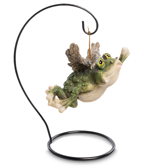 Декоративна романтична статуетка жабки "Янгол" із полістоуну від американського бренду Sealmark, фото 1