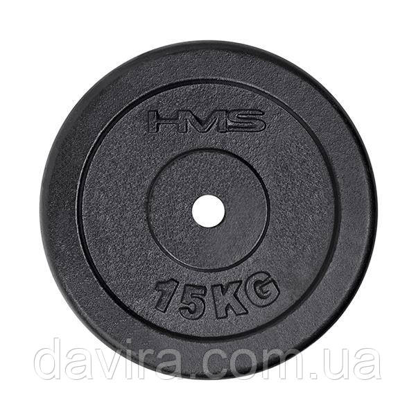 Диск HMS TCZ15 15 кг, чорний, фото 1