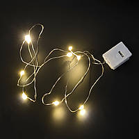 Гірлянда для мобіля, теплий білий, 1 м, на 10 led-діодів, від батарейок