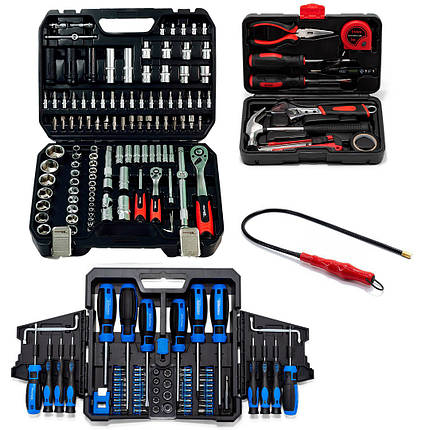 Набір інструментів 4в1(Набір інструментів 111 од., Слюсарний набір, Професійні викрутки 63 од., та магніт) Profline 61085-203, фото 1