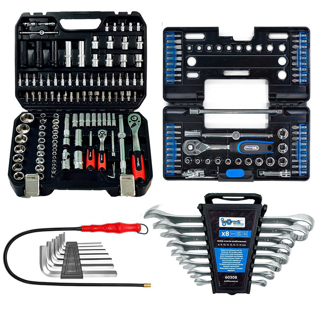 Набір інструментів 5в1 (Набір 111 од., Набір ключів 8 од, Набір головок з викруткою 57 од, гнучкий подовжувач та шестигранники)