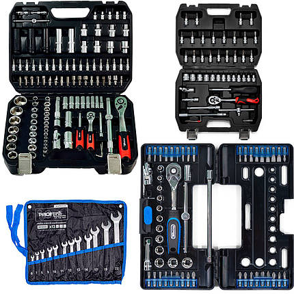 Набір інструментів 4в1 (набір 111 од + ключі 12 од + набір 57 од + набір 46 од) Profline 61085-303, фото 1