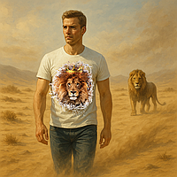 Футболка з оригінальним принтом "Король Лев. Лев у короні" Білий Push IT