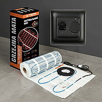 THERM FEP-200 нагрівальний мат з механічним терморегулятором чорним