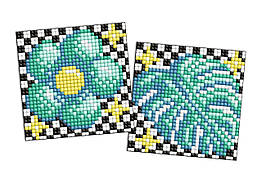 Алмазна мозаїка на стікері Квітка і листок, набір із 2 сюжетів, 9 х 9 см