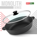 Сковорода жаровня чавунна Ø26 см зі скляною кришкою Brizoll, фото 7