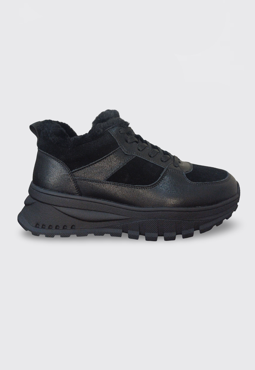Кросівки жіночі зимові утеплені чорні (650-1), фото 1