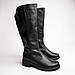 Жіночі зимові чоботи високі чорні шкіряні на повну широку ногу голінь великого розміру 40, фото 2