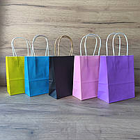 Упаковка 100 шт Крафт пакети МІКС кольорів, розмір 120*60*150 мм, фото 2