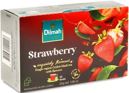 Чай чорний Dilmah Strawberry у пакетиках 20 шт 30г Полуниця