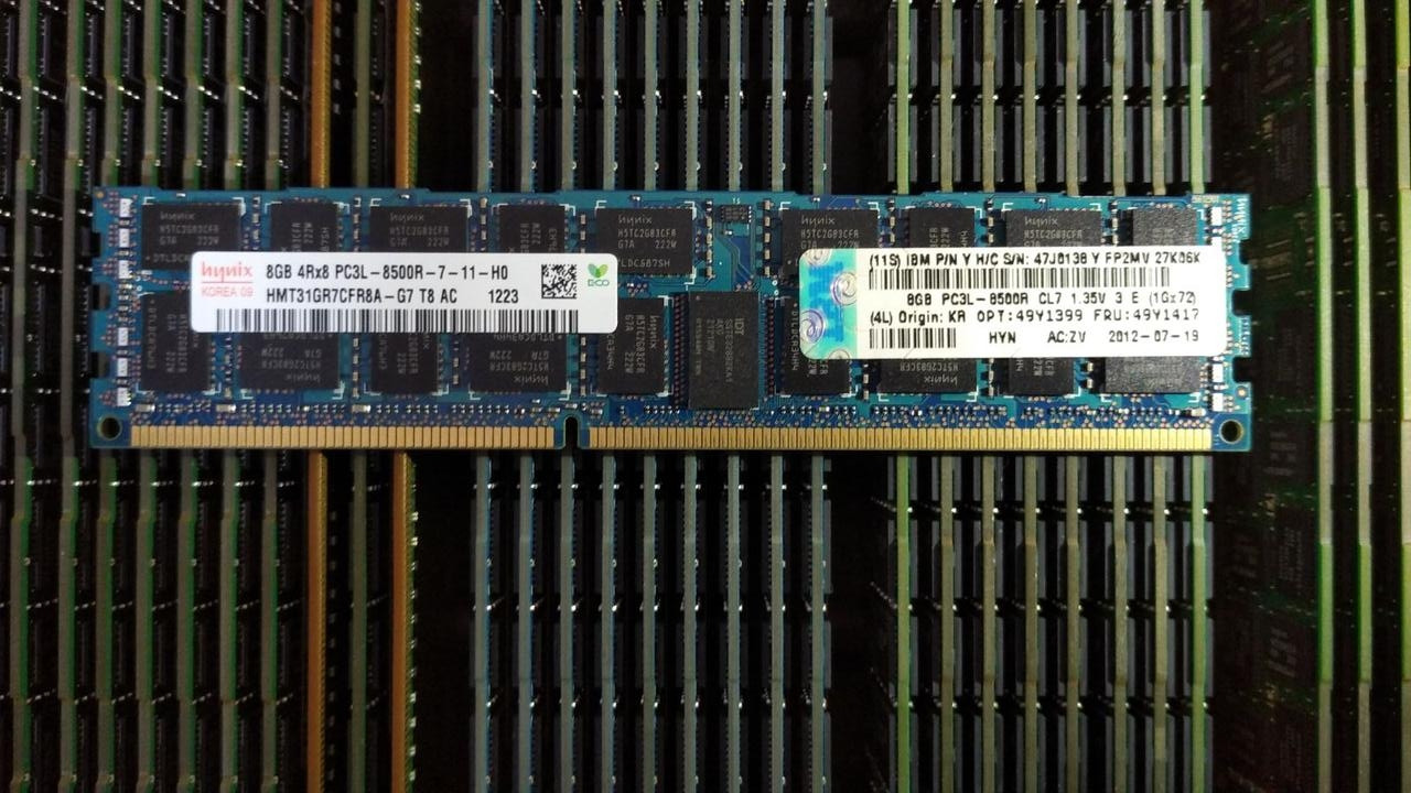 8GB DDR3L 1066MHz Hynix 8500R 2Rx4 PC3L REG ECC RAM Серверна оперативна пам'ять HMT31GR7CFR8A-G7, фото 1