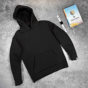 Тепле худі на флісі 008 Чорне S