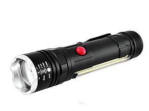 Ліхтарик кишеньковий акумуляторний з магнітом POLICE Zoom (WD-222-T6) USB 1x18650, Cree XM-L T6 10W / 900 Лм