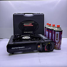 Портативна газова плита + 4 газові балони по 220г, фото 2