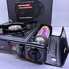 Портативна газова плита + 4 газові балони по 220г, фото 3