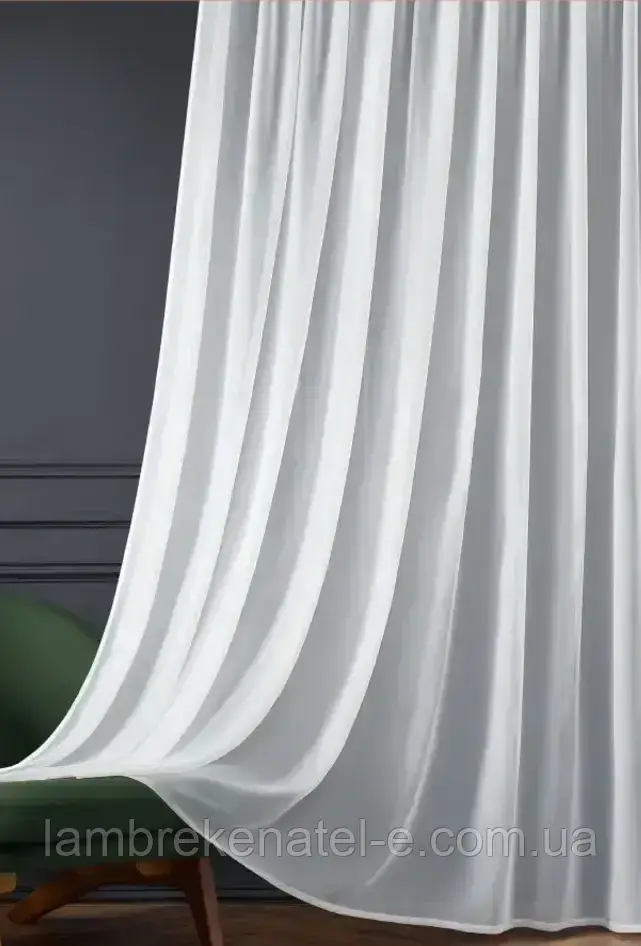 Тюль шифон на тасьмі в зал, кухню, фото 1