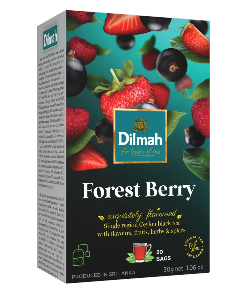 Чай чорний Dilmah Forest Berry у пакетиках 20 шт 30г Лісова ягода