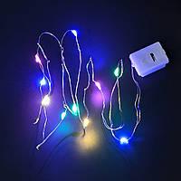 Гірлянда для мобіля, різнокольорова, 1 м, на 10 led-діодів, від батарейок