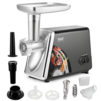 Електрична м'ясорубка 2500 Вт з соковижималкою та насадками для ковбас, RAF R.3383 / Електромясорубка