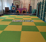 Мін. замовлення від 5 шт! ЗЕЛЕНО-ЖОВТІ татамі 26мм, 100*100*2.6 см (1шт) | килимок пазл м'яка підлога, фото 5