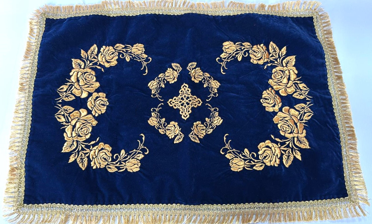 Серветка церковна із бархату (синій колір) 65х45 см, фото 1