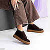 Замшеві черевики дезерти у стилі casual на потовщеній підошві колір Шоколад, фото 2