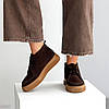 Замшеві черевики дезерти у стилі casual на потовщеній підошві колір Шоколад, фото 9