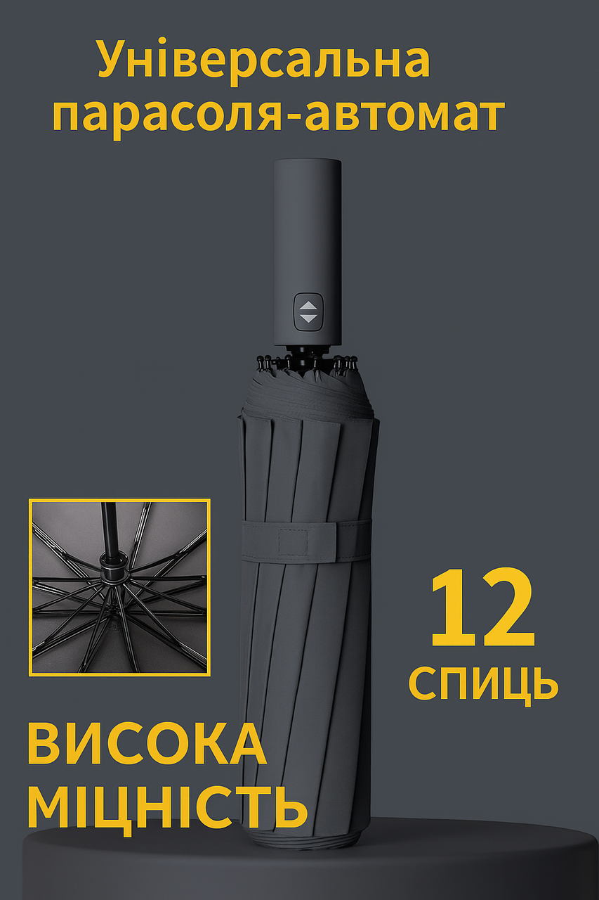 Універсальна парасоля автомат — однотонний дизайн, зручна ручка Mijia 12, фото 1