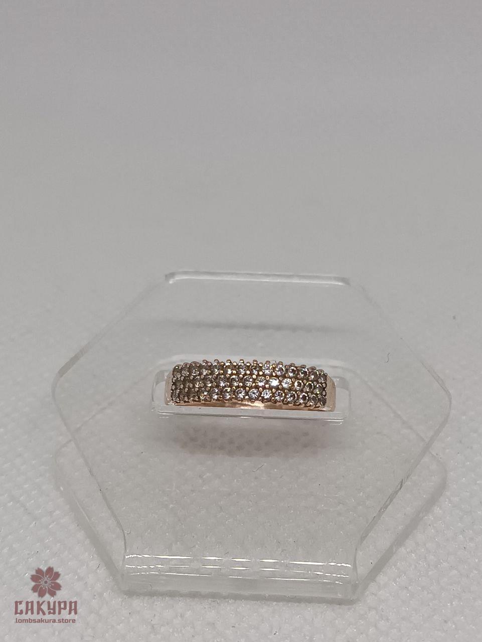 Золота Каблучка зі вставкою цирконій, фото 1